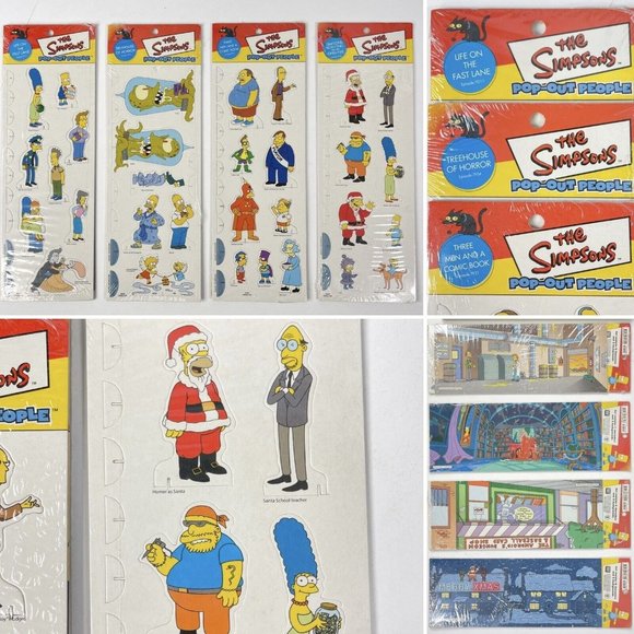 The Simpsons Vtg 4 Pop Out People 2001 Episode Sets Christmas Terror Comic Book - Picture 1 of 11